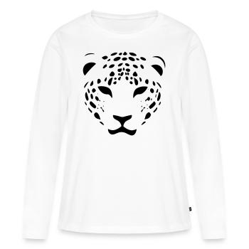 Léopard - T-shirt manches longues Premium bio Femme - blanc - Devant - Julia (174cm)
