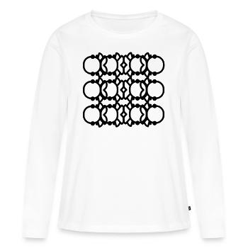 kreisförmiger Ring - Frauen Premium Bio Langarmshirt - Weiß - Vorne - Julia (174cm)