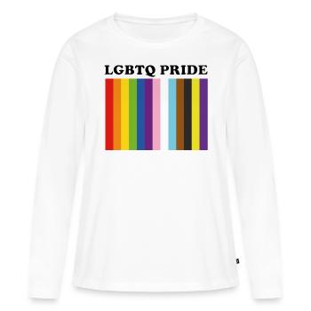 Fierté LGBTQ Couleurs inclusives de la fierté - T-shirt manches longues Premium bio Femme - blanc - Devant - Julia (174cm)
