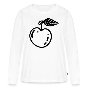 Kirsche - Frauen Premium Bio Langarmshirt - Weiß - Vorne - Julia (174cm)