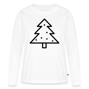 Weihnachtsbaum - Frauen Premium Bio Langarmshirt - Weiß - Vorne - Julia (174cm)