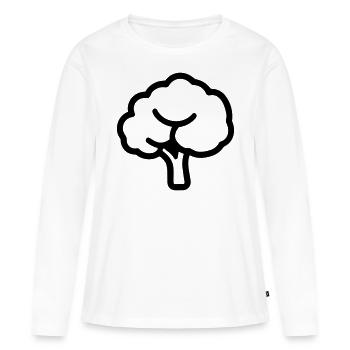 Brokkoli - Frauen Premium Bio Langarmshirt - Weiß - Vorne - Julia (174cm)