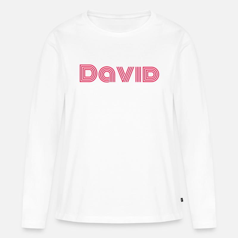 David - Frauen Premium Bio Langarmshirt - Weiß