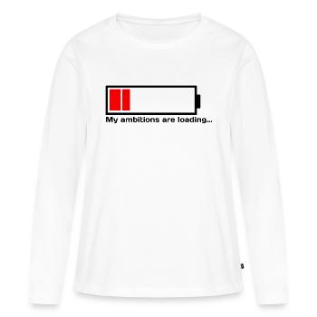Mes ambitions sont en chargement... - T-shirt manches longues Premium bio Femme - blanc - Devant - Julia (174cm)