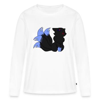 Dark Kitsune / Idée cadeau - T-shirt manches longues Premium bio Femme - blanc - Devant - Julia (174cm)