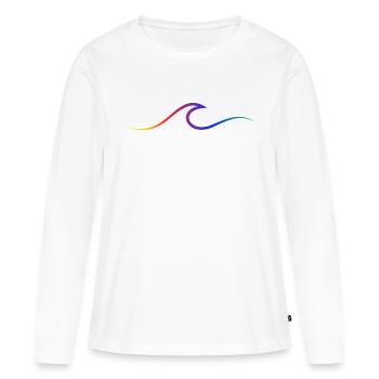 Vague vague Surf Eau Rat Surfer - T-shirt manches longues Premium bio Femme - blanc - Devant - Julia (174cm)