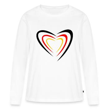 Deutschland herz - Frauen Premium Bio Langarmshirt - Weiß - Vorne - Julia (174cm)