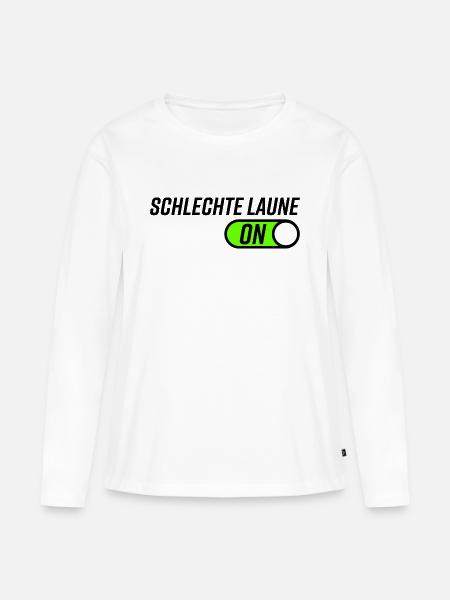 Schelchte Laune Humor Geschenkidee - Frauen Premium Bio Langarmshirt - Weiß