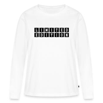 EDITION LIMITÉE - EDITION LIMITÉE - PIÈCE UNIQUE - T-shirt manches longues Premium bio Femme - blanc - Devant - Julia (174cm)