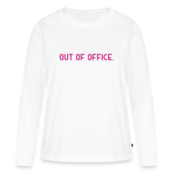 absence du bureau - Nicht im Büro - ausserhaus - T-shirt manches longues Premium bio Femme - blanc - Devant - Julia (174cm)