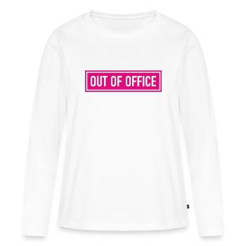 out of office - Nicht im Büro - ausserhaus - Women's Premium Organic Long Sleeve Shirt - white - Front - Julia (174cm)