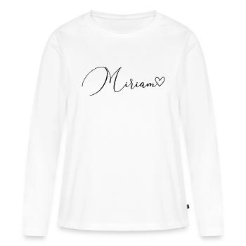 Miriam Last Name First Name Girl - Women's Premium Organic Long Sleeve Shirt - white - Front - Julia (174cm)