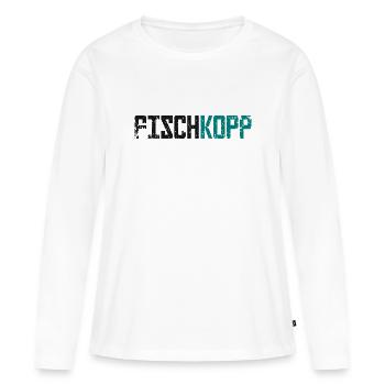 Fischkopp Fisch Fischkopf Küste Angler Fischer - Frauen Premium Bio Langarmshirt - Weiß - Vorne - Julia (174cm)