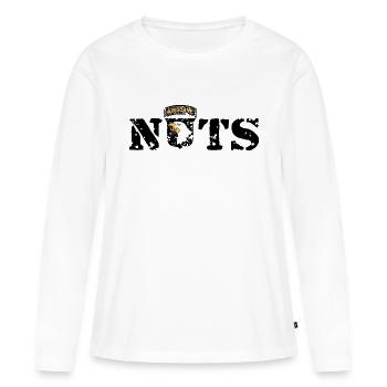 AVM Bastogne NUTS Battle Bulge Bâtards battus - T-shirt manches longues Premium bio Femme - blanc - Devant - Julia (174cm)