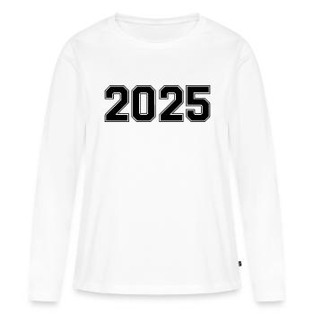 2025 - T-shirt manches longues Premium bio Femme - blanc - Devant - Julia (174cm)