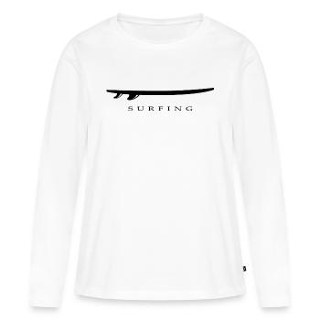 Planche de surf Surfer Sports nautiques - T-shirt manches longues Premium bio Femme - blanc - Devant - Julia (174cm)
