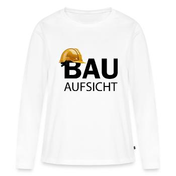 Bauaufsicht auf Baustelle mit Helm - Frauen Premium Bio Langarmshirt - Weiß - Vorne - Julia (174cm)