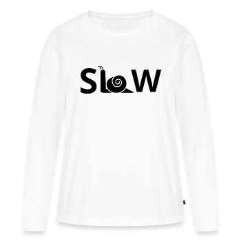Langsame Schnecke - Frauen Premium Bio Langarmshirt - Weiß - Vorne - Julia (174cm)