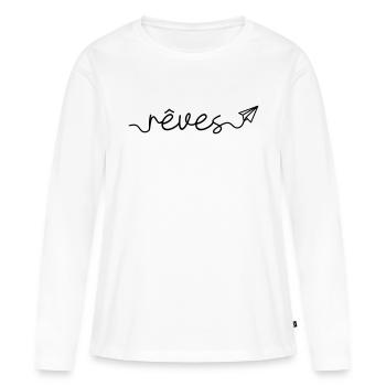 Rêves - T-shirt manches longues Premium bio Femme - blanc - Devant - Julia (174cm)