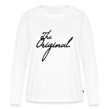 THE ORIGINAL - Frauen Premium Bio Langarmshirt - Weiß - Vorne - Julia (174cm)