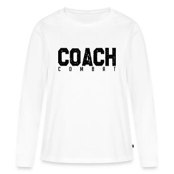 Coach Combat. entraineur de combat. Cadeau coach. - T-shirt manches longues Premium bio Femme - blanc - Devant - Julia (174cm)