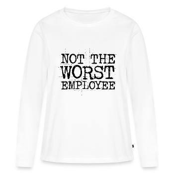 Pas le pire employé - T-shirt manches longues Premium bio Femme - blanc - Devant - Julia (174cm)