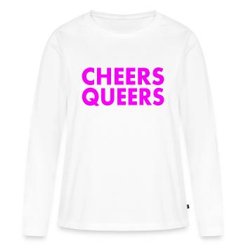 Cheers queers - T-shirt manches longues Premium bio Femme - blanc - Devant - Julia (174cm)