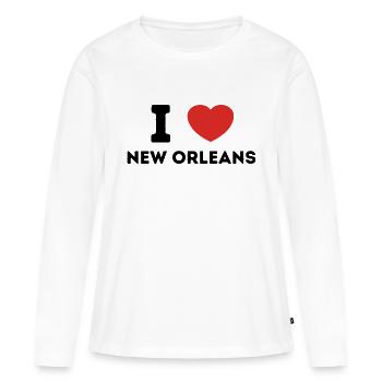 I Love Nouvelle-Orléans États-Unis - T-shirt manches longues Premium bio Femme - blanc - Devant - Julia (174cm)