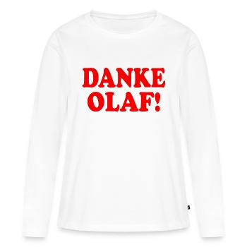 Merci olaf - T-shirt manches longues Premium bio Femme - blanc - Devant - Julia (174cm)