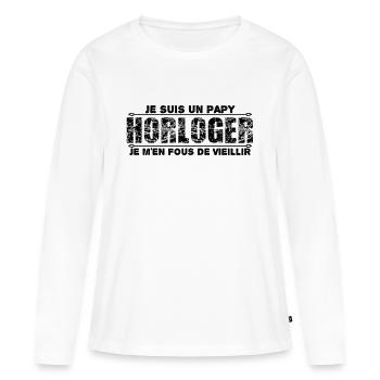je suis un papy horloger cadeau de mon papy. - T-shirt manches longues Premium bio Femme - blanc - Devant - Julia (174cm)