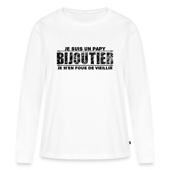 je suis un papy bijoutier cadeau pour mon papy. - T-shirt manches longues Premium bio Femme - blanc - Devant - Julia (174cm)
