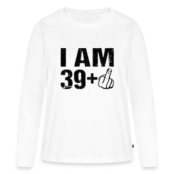 Je sur le 39+ 40ème anniversaire Humour 40 ans - T-shirt manches longues Premium bio Femme - blanc - Devant - Julia (174cm)
