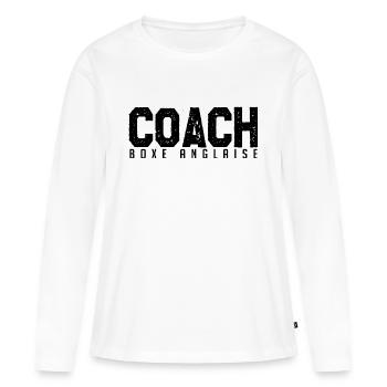 Coach Boxe Anglaise. entraineur de boxe anglaise. - T-shirt manches longues Premium bio Femme - blanc - Devant - Julia (174cm)