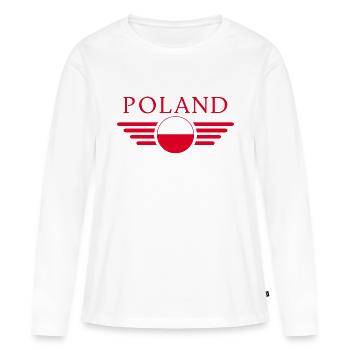 Polen - Frauen Premium Bio Langarmshirt - Weiß - Vorne - Julia (174cm)