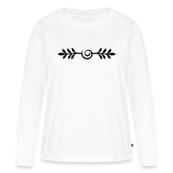 Ligne de brindilles Squiggles - T-shirt manches longues Premium bio Femme - blanc - Devant - Julia (174cm)
