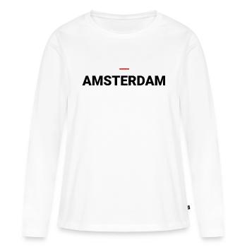 AMSTERDAM - T-shirt manches longues Premium bio Femme - blanc - Devant - Julia (174cm)