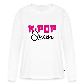 K-Pop Queen Musique pop coréenne - T-shirt manches longues Premium bio Femme - blanc - Devant - Julia (174cm)