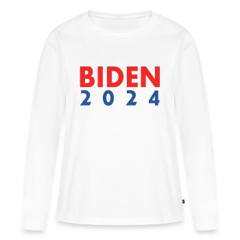 Joe biden 2024 - T-shirt manches longues Premium bio Femme - blanc - Devant - Julia (174cm)