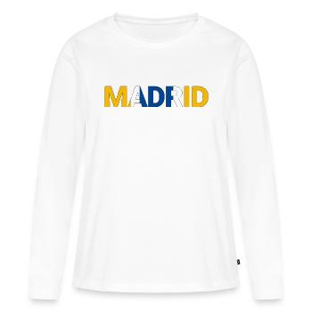 Madrid - T-shirt manches longues Premium bio Femme - blanc - Devant - Julia (174cm)