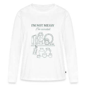 Je ne suis pas désordonné, je suis un collectionneur d’antiquités - T-shirt manches longues Premium bio Femme - blanc - Devant - Julia (174cm)