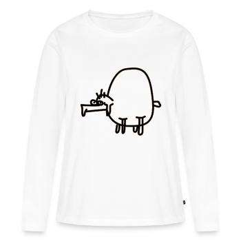 Guerher le mouton - T-shirt manches longues Premium bio Femme - blanc - Devant - Julia (174cm)