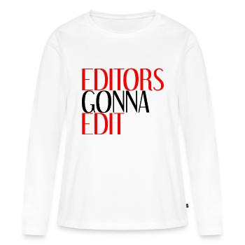 Les éditeurs vont à Edit 4 - T-shirt manches longues Premium bio Femme - blanc - Devant - Julia (174cm)