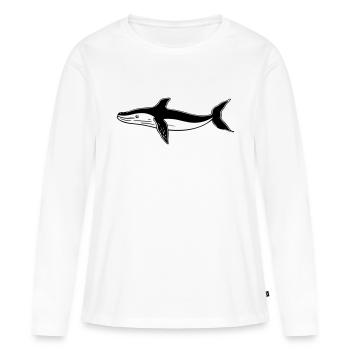 Wal - Frauen Premium Bio Langarmshirt - Weiß - Vorne - Julia (174cm)