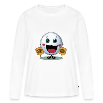 L’affrontement des Jokesters - T-shirt manches longues Premium bio Femme - blanc - Devant - Julia (174cm)