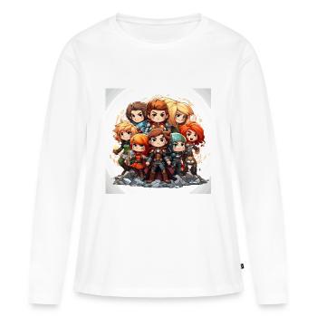 Brigade inadaptée - T-shirt manches longues Premium bio Femme - blanc - Devant - Julia (174cm)
