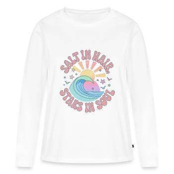 Sel Dans Les Cheveux Étoiles Dans L’âme Cadeau De Vacances D’été - T-shirt manches longues Premium bio Femme - blanc - Devant - Julia (174cm)