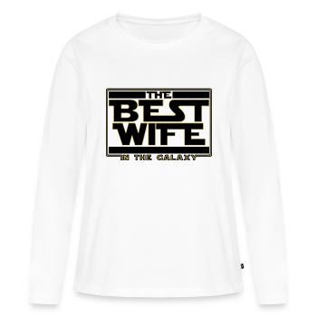 Die beste Frau der Galaxie - Frauen Premium Bio Langarmshirt - Weiß - Vorne - Julia (174cm)