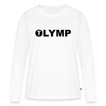 Mont Olympe Montagne des dieux et des pouvoirs. Culturiste - T-shirt manches longues Premium bio Femme - blanc - Devant - Julia (174cm)