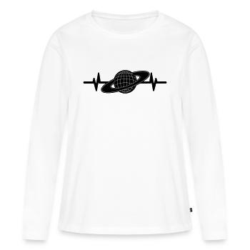 Y2K Heartbeat Love Nostalgia - Women's Premium Organic Long Sleeve Shirt - white - Front - Julia (174cm)