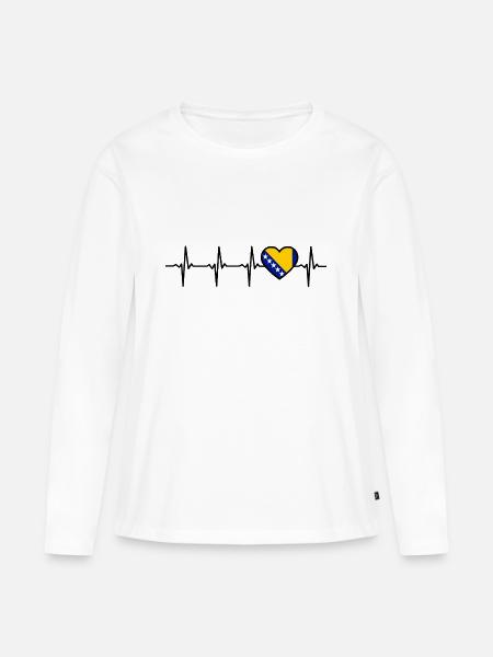 Bosnien Herzegowina Fahne Flaggen - Premium økologisk langærmet T-shirt til kvinder - hvid